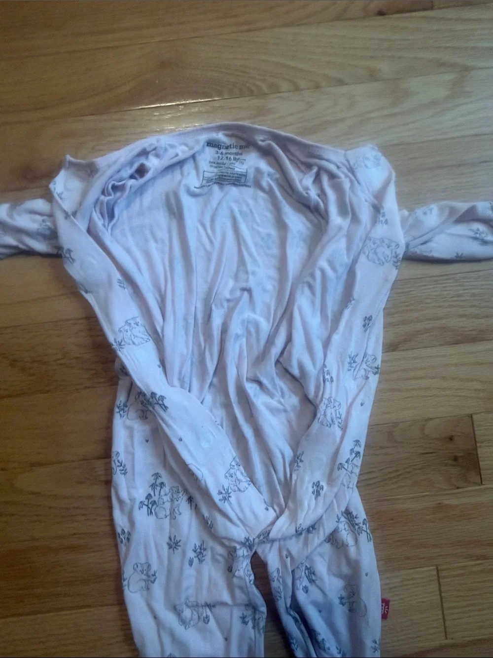 Magneticme pink koala bear footie pajamas
